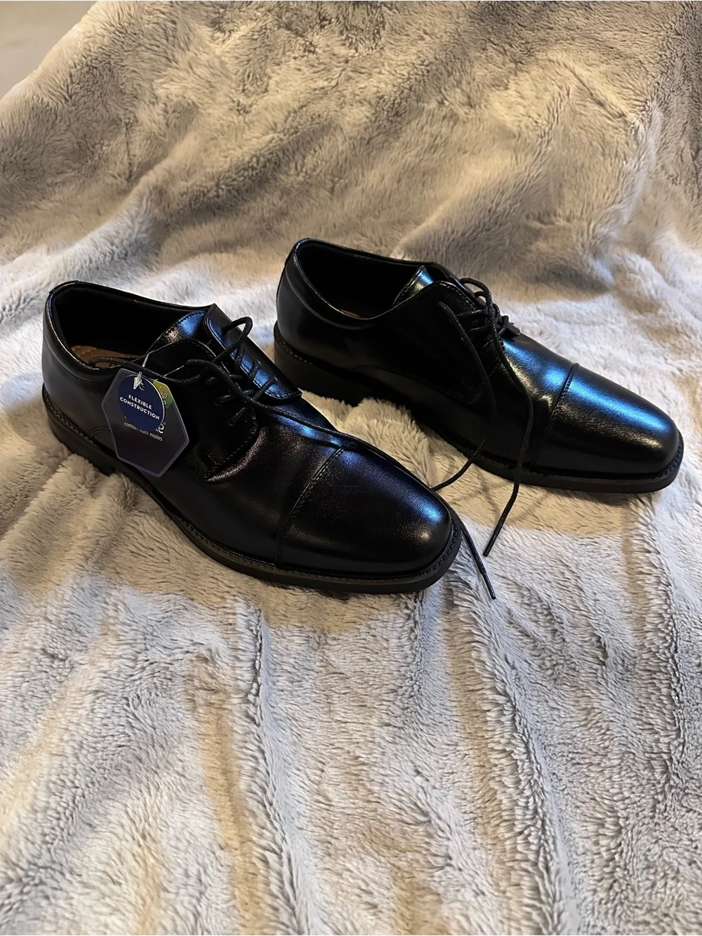 Apt. 9 Denver Black Men’s Cap-Toe Lace-Up Dress Shoes Size 8 NWT Formal Wear